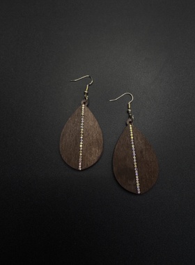 Vintage古着设计感古早风独特小众耳饰复古水滴耳环P71455