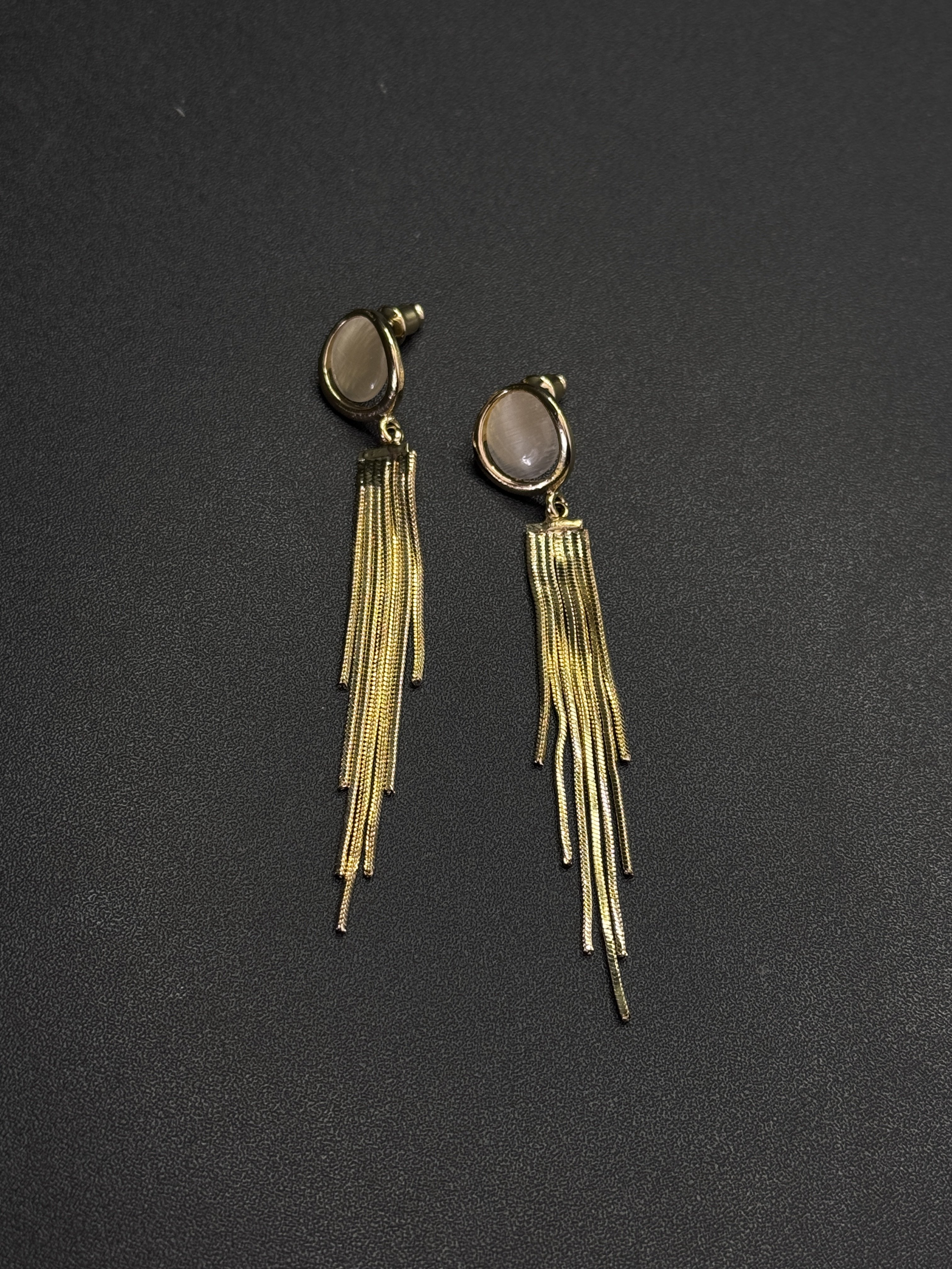 Vintage古著韩国气质长款个性百搭耳环动感曲线流苏耳饰P121551