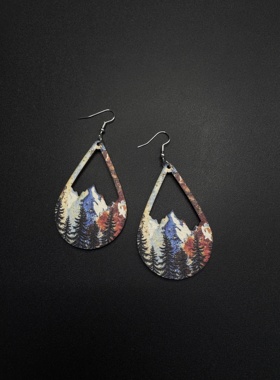 Vintage古着设计感古早风独特小众耳饰复古花朵耳饰P72053