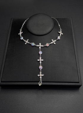 潮流荆棘拼接月光石项链年新款甜酷锁骨链in嘻哈冷淡风配饰R22004
