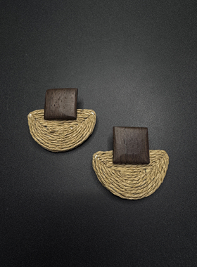 Vintage古着设计感古早风独特小众编织耳饰P62052