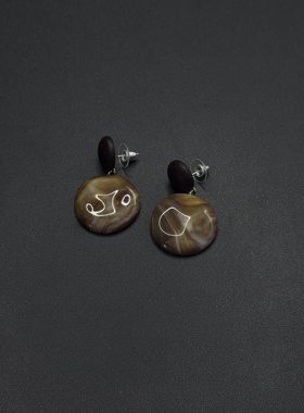 原创设计复古不规则晕染亚克力耳环个性设计独特耳饰P10751