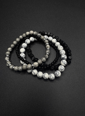 New Vintage古著灰白套装手链