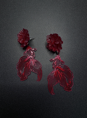 Vintage古着设计感古早风独特小众耳环耳饰F60751