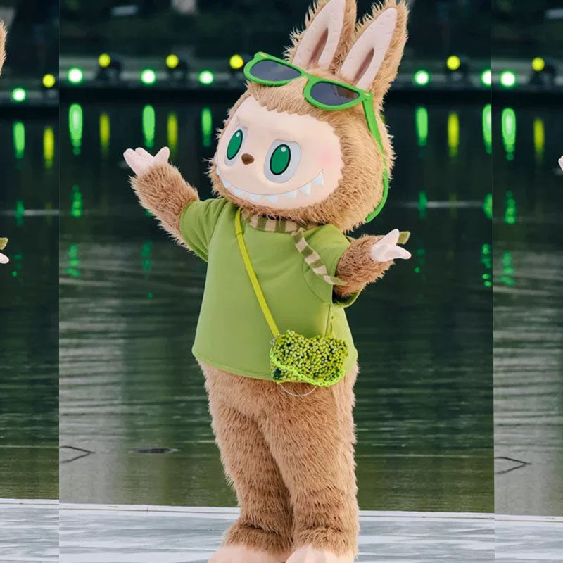 网红充气拉布布兔子卡通人偶服装cos道具labubu玩偶装行走演出服