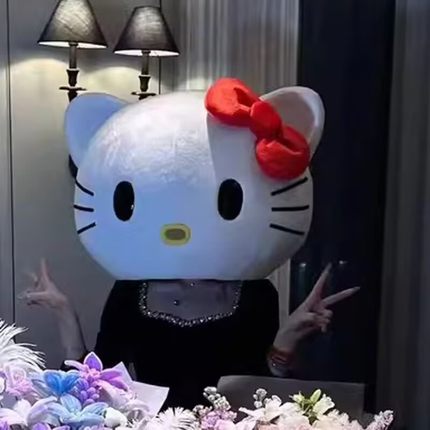 HelloKitty头套凯蒂猫卡通人偶服装求婚纱摄影KT猫人穿婚庆玩偶服