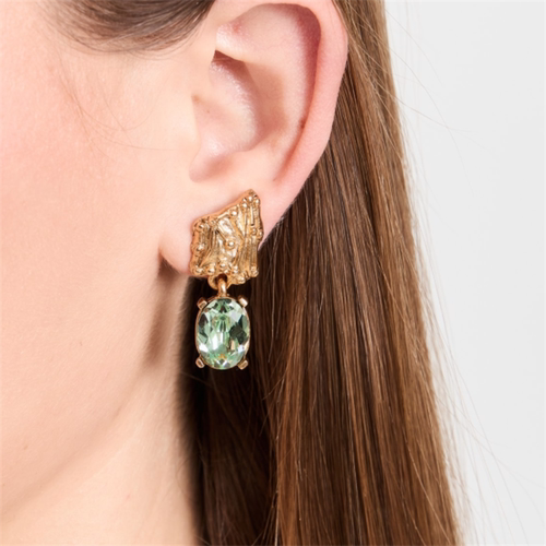 金色复古耳环oscar水晶设计师