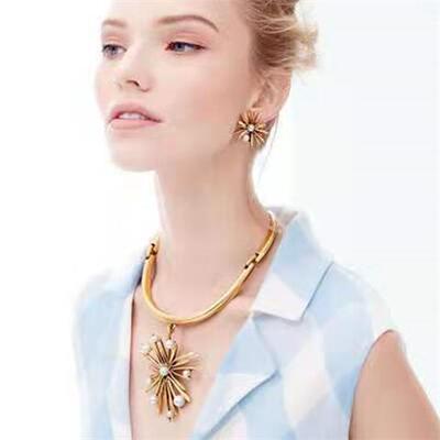 Oscardelarenta合金珍珠复古项链
