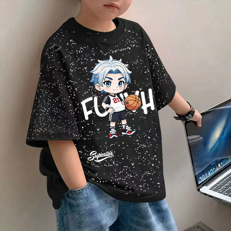 男童夏季满天星短袖T恤潮酷图片