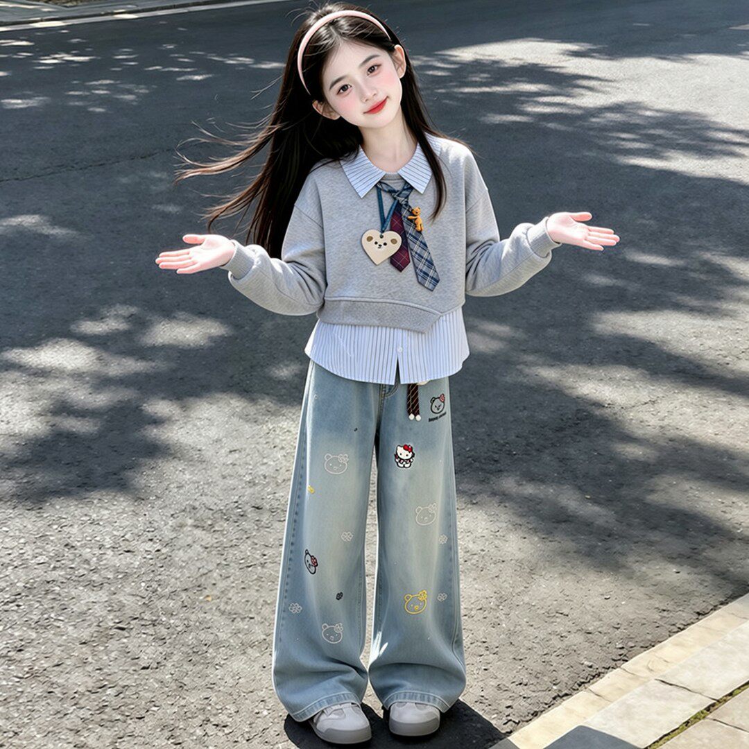 2026新款女童学院风春秋套装