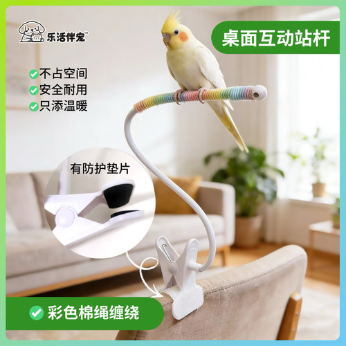 鹦鹉万能站杆垃圾桶定点排便带食碗牡丹玄凤小太阳鹦鹉专用站杆