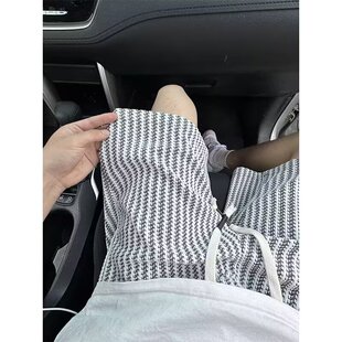 夏季薄款复古千鸟格肌理感短裤男时尚潮流风休闲宽松外穿五分中裤