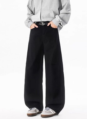 军绿色弯刀工装裤子男款日常穿搭时尚美式复古水洗宽松直筒休闲裤