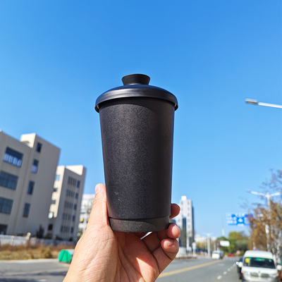 纯黑色双层中空纸杯咖啡果汁奶茶一次性热饮杯围炉煮茶280500ML