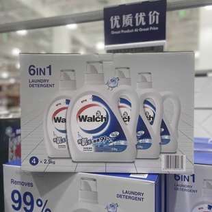山姆代购威露士全能6合1洗衣液棉籽柔白2500g*4快速除菌螨去污渍