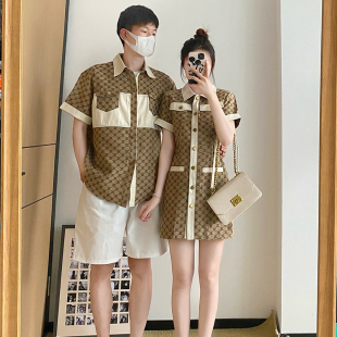 时尚 法式 ins网红轻奢风高级感一裙一衣韩版 夏装 Polo连衣裙 情侣装