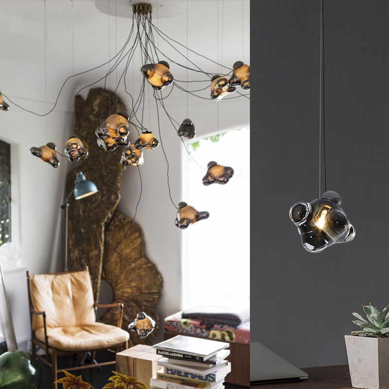 新品上市米兰灯具简约现代个性装饰吊灯琉璃灯饰餐厅服装店展厅灯