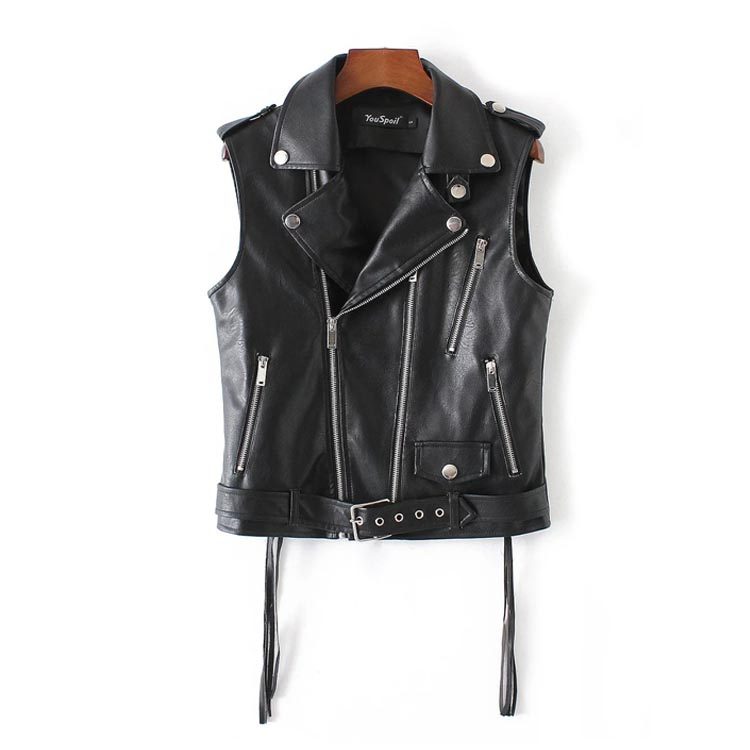FWSLP风格机车皮衣  男士女士情侣马甲 机车款夹克 头层绵羊皮