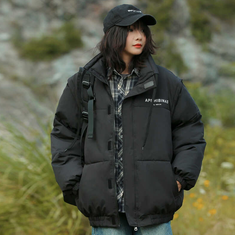 袖子可拆卸男女同款棉服女冬季宽松时尚加厚棉袄保暖情侣装外套潮