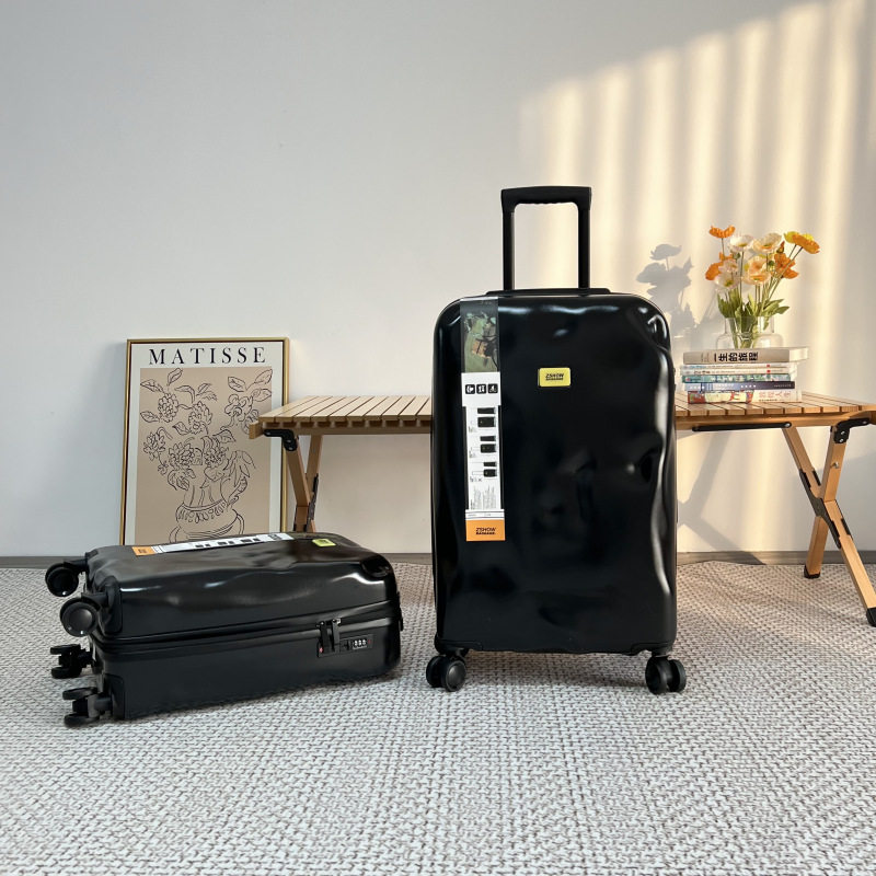 外贸黑色万向轮拉杆箱男女通用大容量旅行箱超轻登机箱密码锁行李