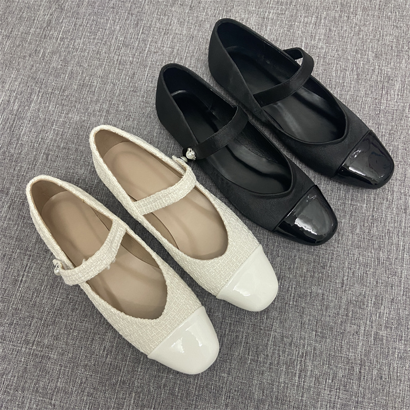 外贸平底一字玛丽珍浅口单鞋女鞋