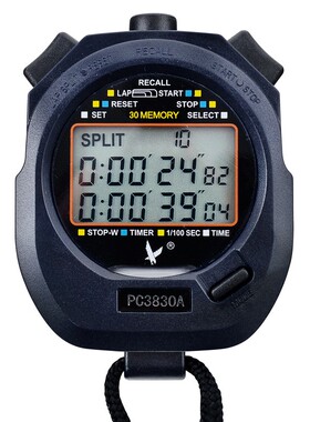 天福秒表PC3830A PC3860三排30道60道田径运动健身电子秒表计时器