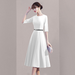 白色小晚礼服裙女宴会气质高端轻奢小众名媛高级感平时可穿连衣裙