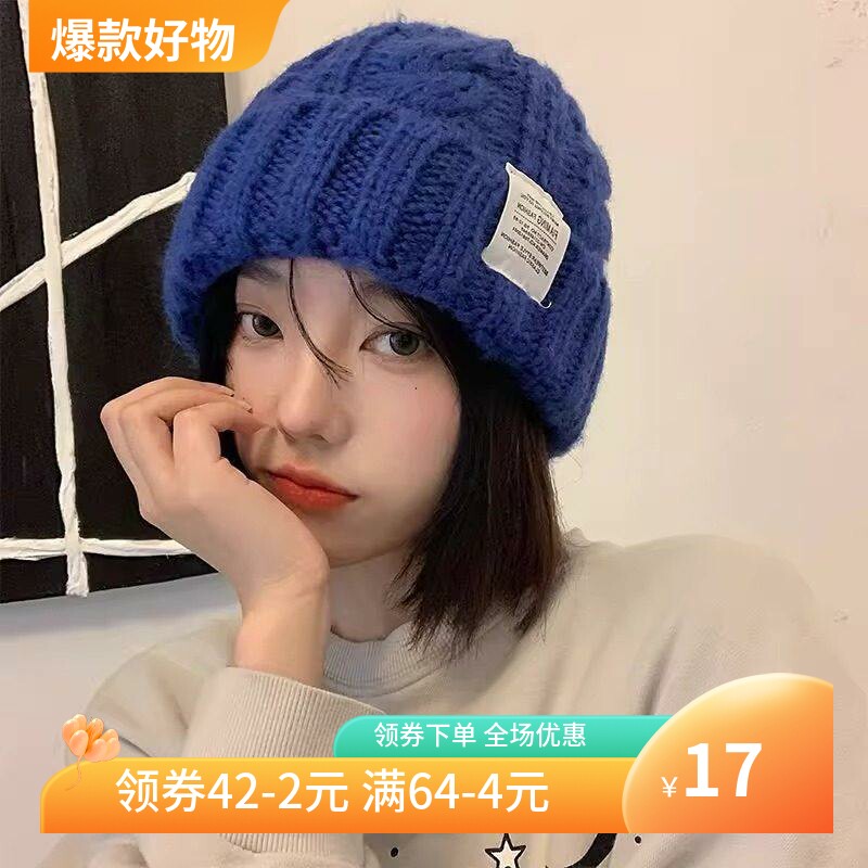 秋冬时尚针织帽女款韩版时尚麻花毛线帽保暖护耳多色可选休闲