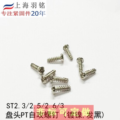 镀镍盘头BT自攻螺丝PT自攻螺钉 洗槽开槽平尾割尾加硬ST2.3-2.5-3
