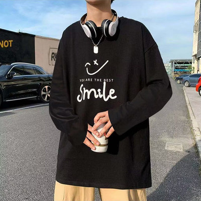 男装打底秋衣潮衫白色春季