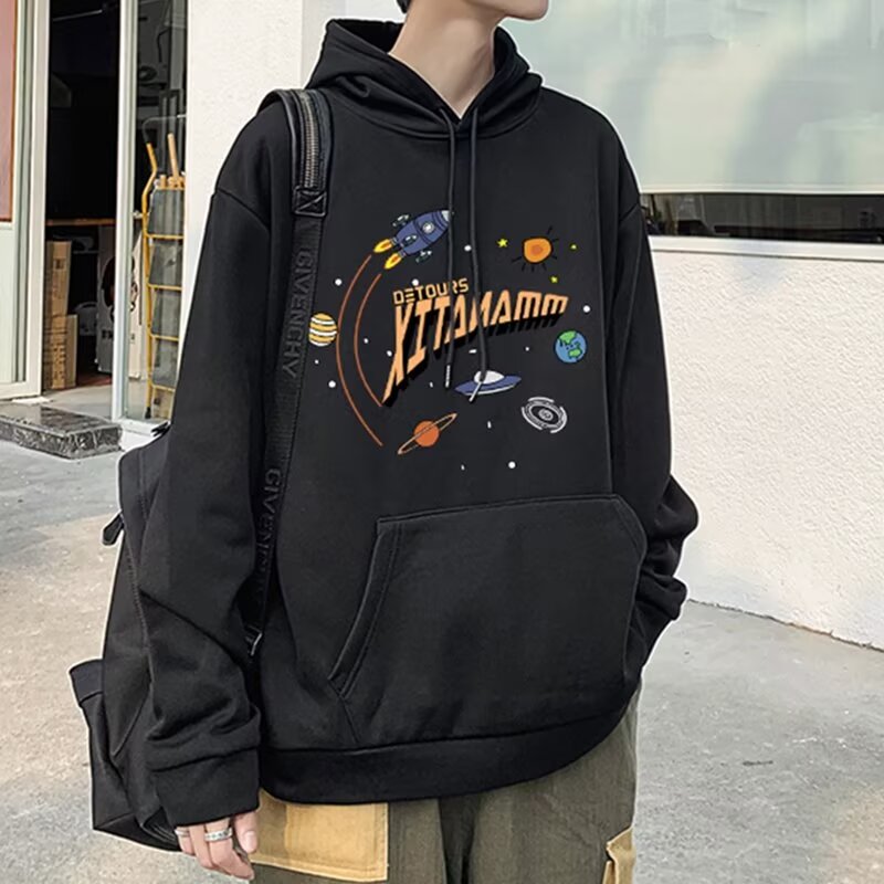 2024新款帽衫卫衣春秋款青少年男孩长袖连帽薄款卫衣2025年炸街潮