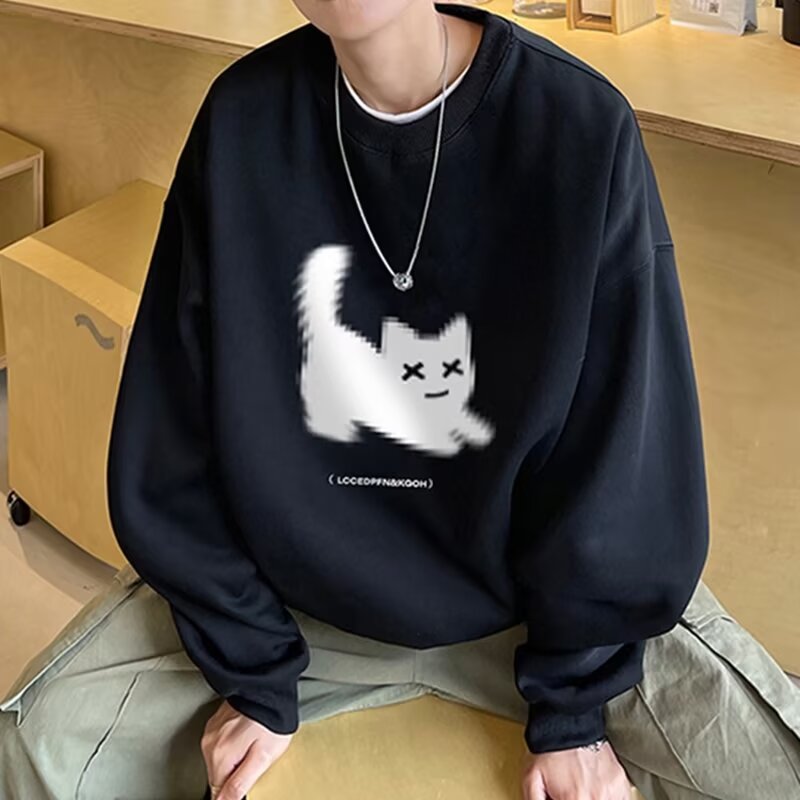 /薄款H171俯趴猫/S-5XL/白黑浅灰卡其/大鱼鳞2025年潮流美式街头