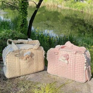 宠物便携式 猫包外出透气手提单肩包蕾丝猫咪狗狗背包高颜值宠物包