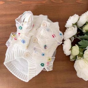 宠物高定狗狗毛衣重工刺绣博美比熊秋季 泰迪猫咪衣服秋冬装