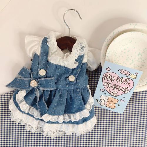 新款经典牛仔风连衣裙子春夏小狗狗两脚夏天猫咪泰迪比熊宠