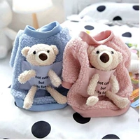 Pet Bichon Pomeranian маленький собачий щенок плюшевый плюшевый собака Весна и осень и зимняя милая медведь плюшевая одежда