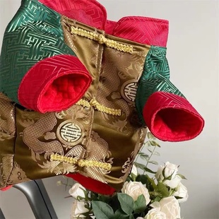 三色拼接唐装 秋冬新款 法斗衣服柯基英斗八哥恶霸泰迪胖狗热卖