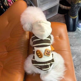 宠物秋冬保暖无袖 卫衣狗狗可爱毛毡衣服马尔济斯雪纳瑞连帽卫衣
