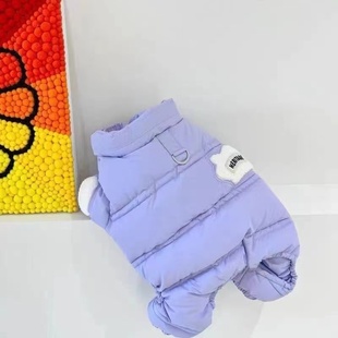 宠物衣服秋冬加厚款 狗狗猫咪四脚法斗泰迪比熊博美雪拉瑞防寒棉服