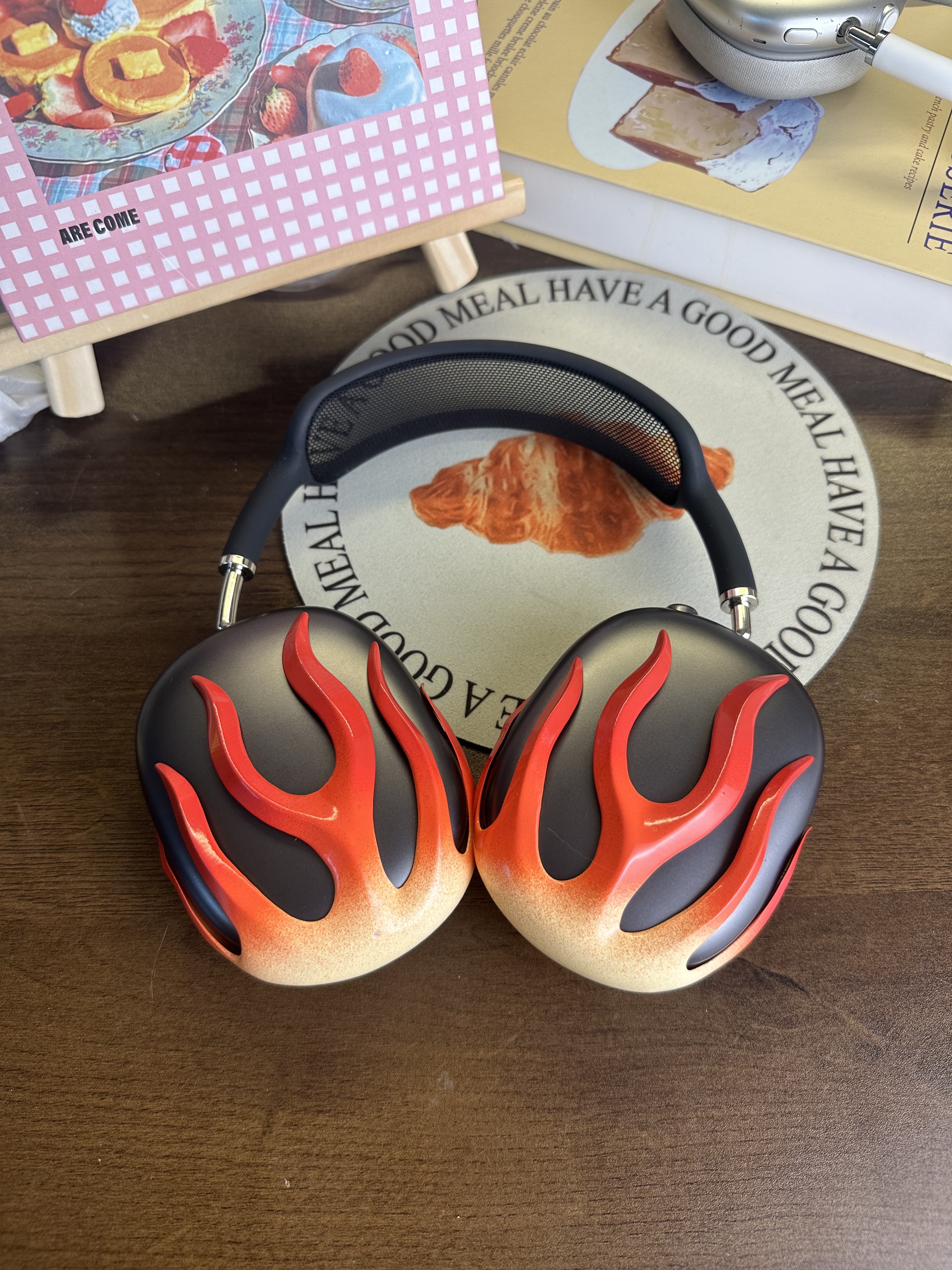 火焰火苗半透渐变苹果AirPodsMax1/2代保护套耳机壳装饰动漫燃酷小众耳机配件拍照APM壳