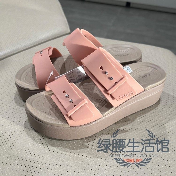 Crocs/卡骆驰国内代购女式布鲁克林松糕鞋罗马低跟厚底凉鞋207431