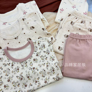 炒舒服儿童秋衣秋裤套装舒绒棉纯棉女童磨毛保暖内衣加厚棉毛衫