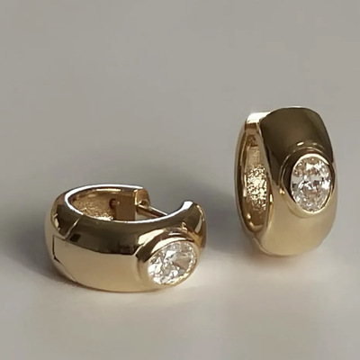 CHESNOW小众设计18K金钻石耳圈