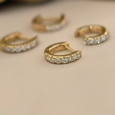 CHESNOW18K金钻石耳圈耳骨圈