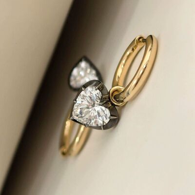 CHESNOW复古黑金钻石耳环小众