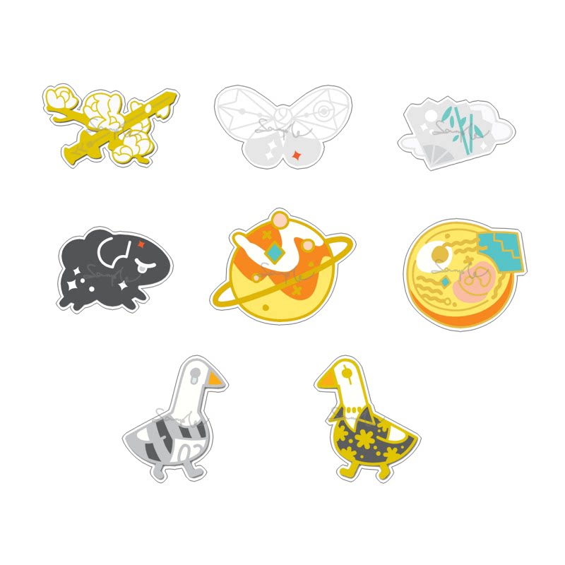 绮丽屋日本动漫周边原创荷包蛋盖饭可爱亚克力别针现货满百包邮