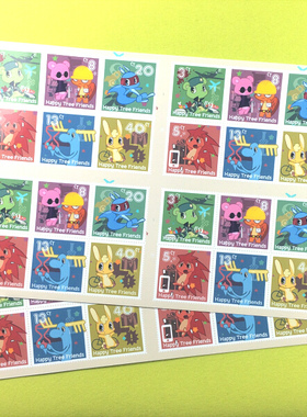 绮丽屋日本动漫周边HTF/Happy Tree Friends邮票贴背胶贴纸满包邮