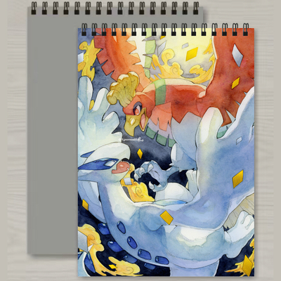 动漫周边口袋妖怪精灵宝可梦凤凰记事本素描本画本大号文具满包邮