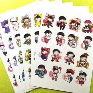 绮丽屋日本动漫周边阿松Q版高光覆膜贴纸满百包邮淘金币现货