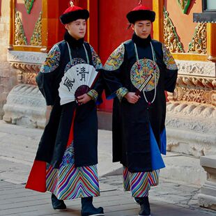 汉服租赁故宫旅拍男清代贝勒爷装王爷服吉服清朝官服大褂古装出租